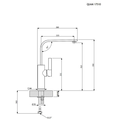 ΜΠΑΤΑΡΙΑ ΚΟΥΖΙΝΑΣ Carron Phoenix QUAM 17510 ΧΡΩΜΕ